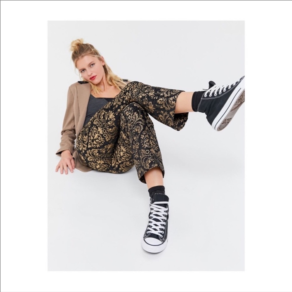 Urban Outfitters printed black and gold pant